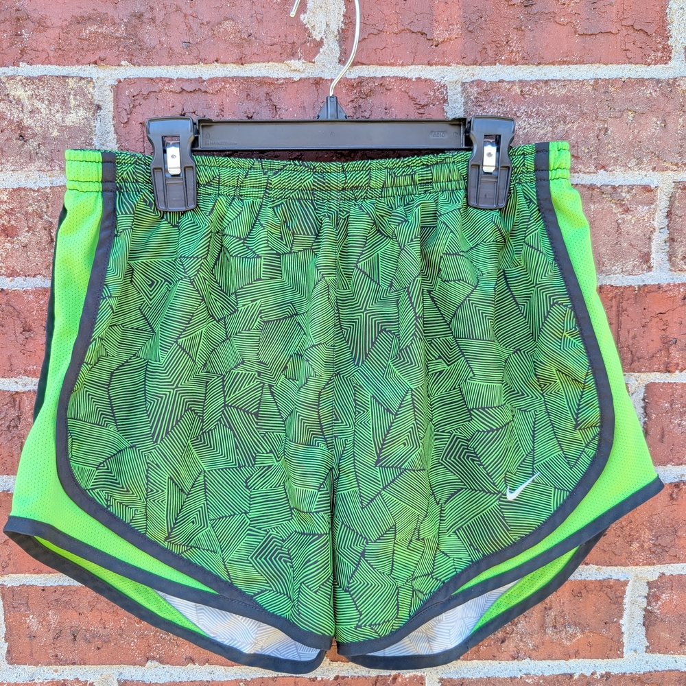 Nike Women’s Neon Green Geometric Athletic Shorts